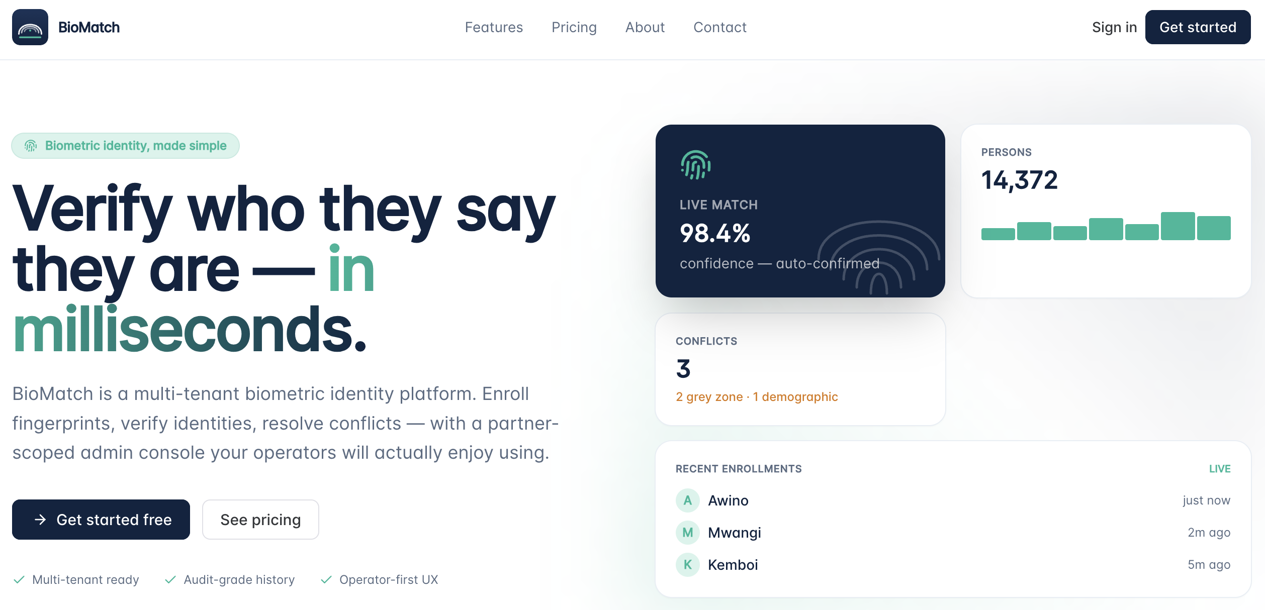 BioMatch product preview